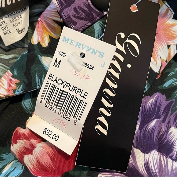 Vintage 80’s/90’s Gianna Long Sleeve Floral Button Blouse Medium NWT DeadStock - Picture 2 of 7